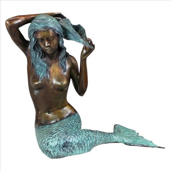 Legendary lure Mermaid of the Isle of Capri Piped Bronze Garden Statue